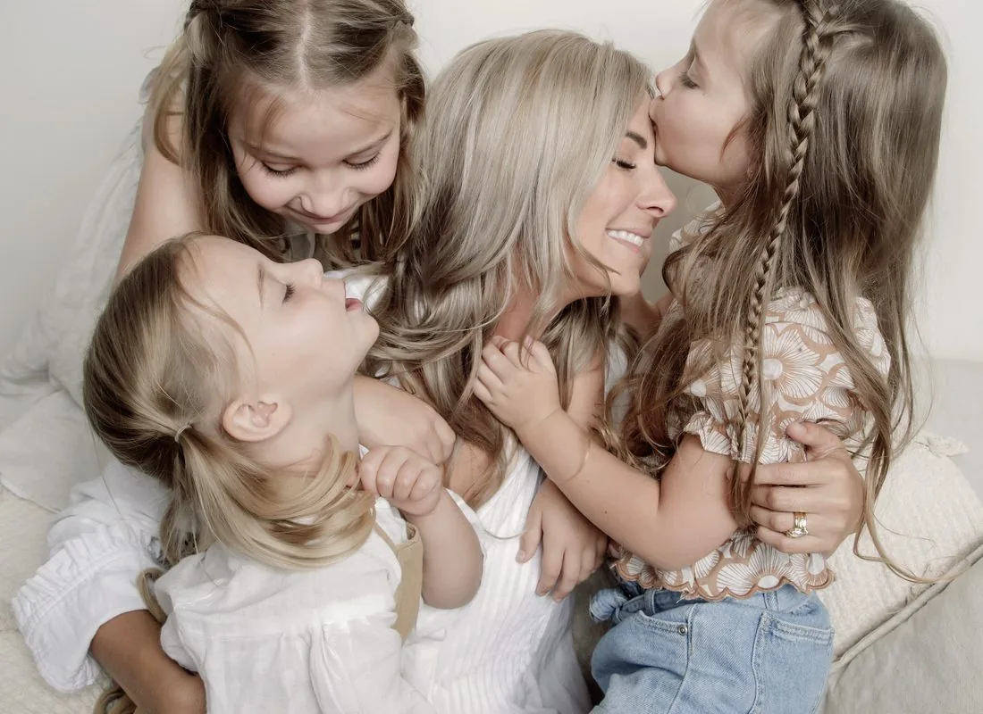 A mother and her daughters during a Verve portrait session