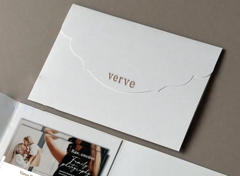 The embossed Verve gift envelope